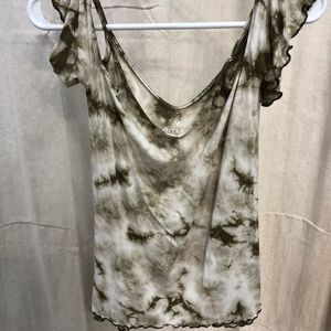 American Eagle Cold Shoulder tie Dye Top